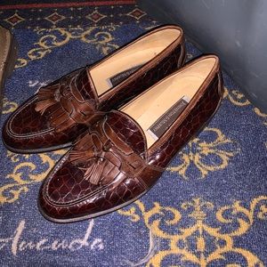 Johnston & Murphy Shoes | Croc Embossed Loafer 9.5 | Color: Brown | Size: 9.5